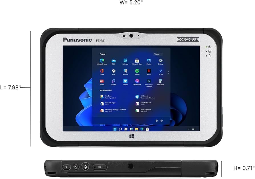 Panasonic ToughPad FZ-M1 Rugged Tablet · M5-6Y57 · 4GB/128GB