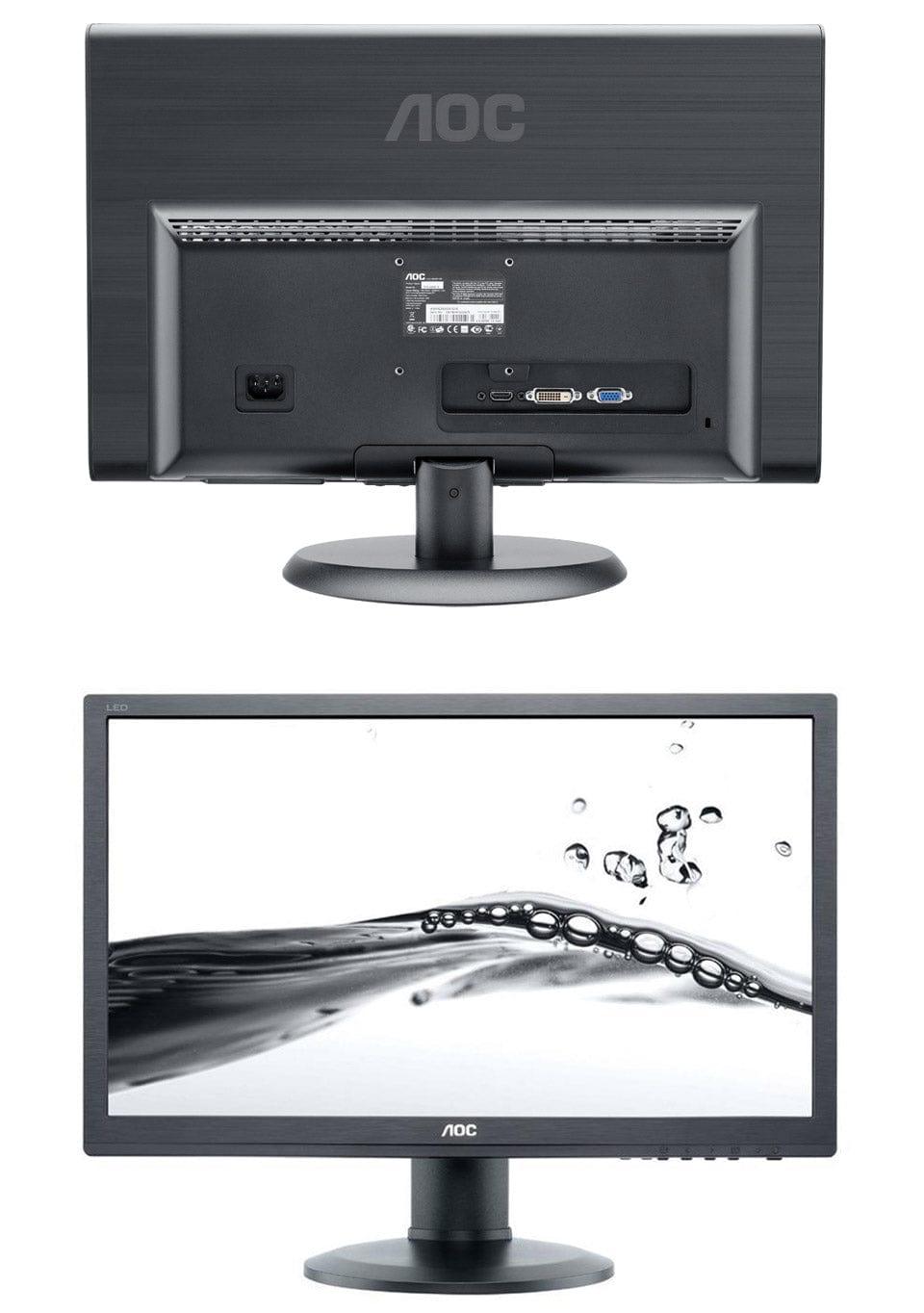 AOC E2450SWH – Everyday 24 Inch Monitor, Full HD Display, VGA / DVI / HDMI Connectivity – Refurbished Good Condition Monitor AOC