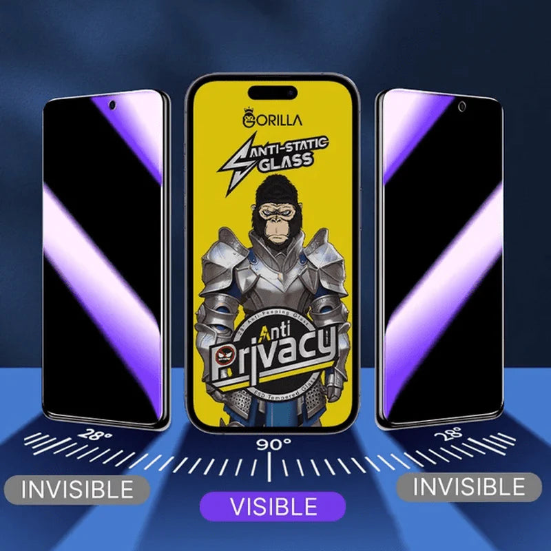 Atom Gorilla Anti-Static Privacy Glass Screen Protector for iPhone 15 Pro Screen Protector Atom