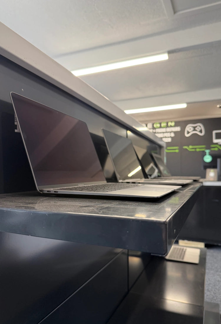 Refurbished laptops on display at Regen Computers, Frankton, Hamilton.