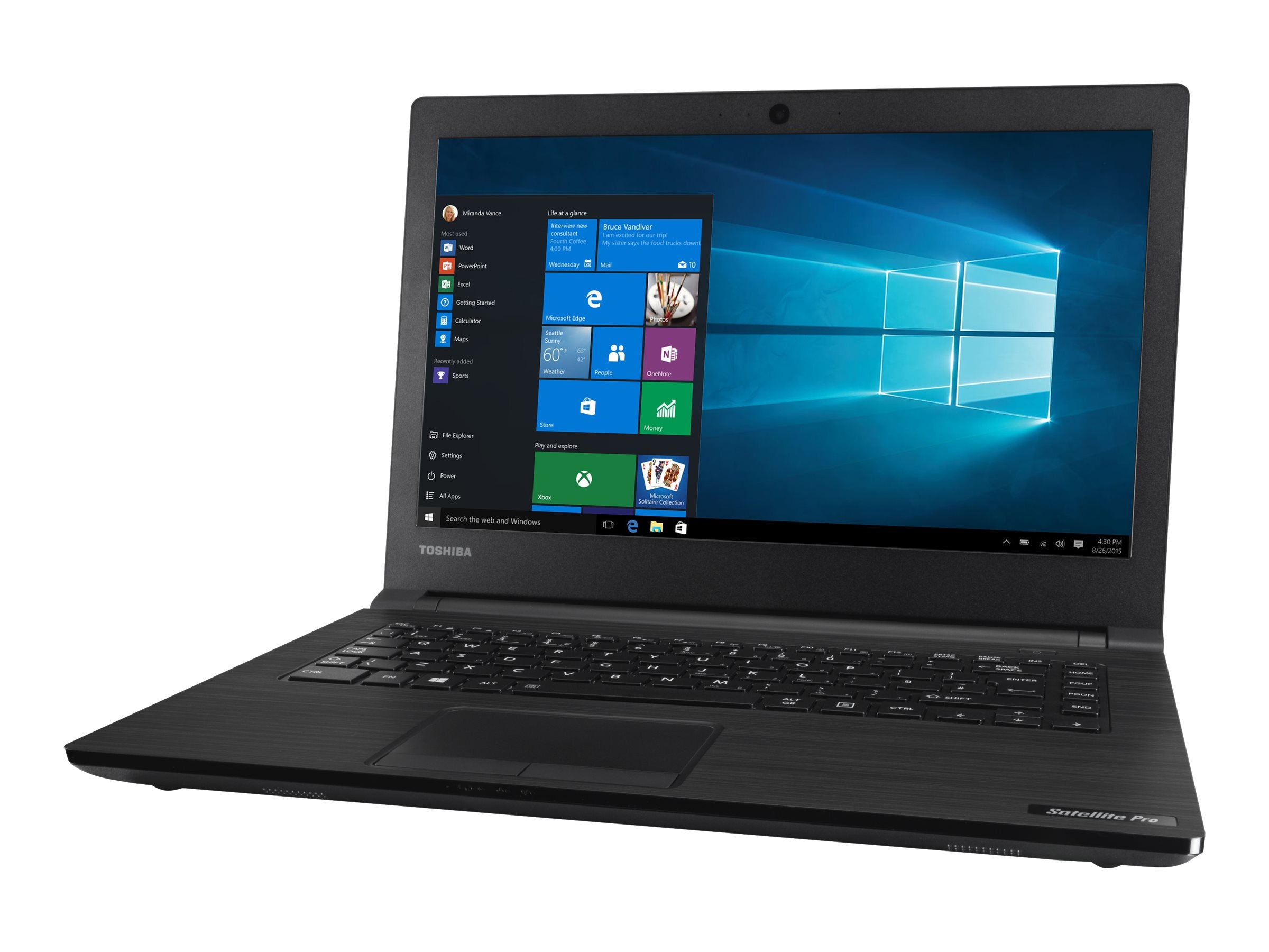 Toshiba Satellite Pro R50-B – 15.6” Business Laptop, Intel i3-4005U, 8GB RAM, 256GB SSD, Windows 10 – Refurbished Excellent Condition Laptops Toshiba