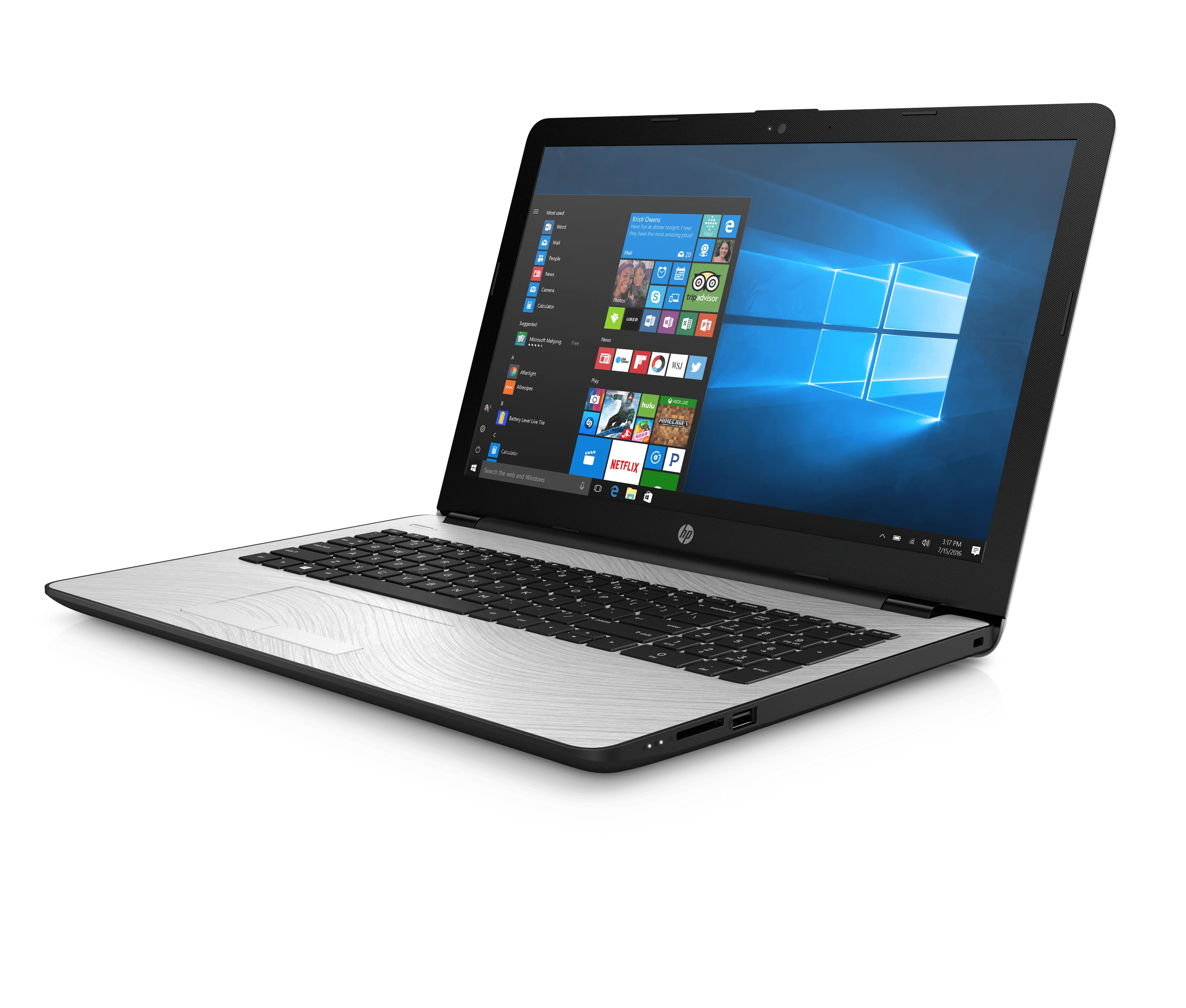 HP 15 (15‑bs031wm) – Business and Everyday 15.6 Inch Laptop, Intel Core i3‑7100U, 8GB RAM, 256GB SSD, Windows 11 – Refurbished Good Condition