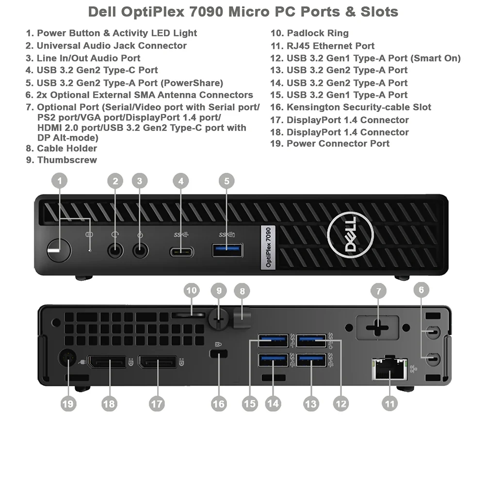 Dell OptiPlex 7090 MFF – Business, Student and Everyday Desktop – i7-11700T, 16GB RAM, 256GB NVMe SSD – Refurbished Excellent Condition Desktop Dell