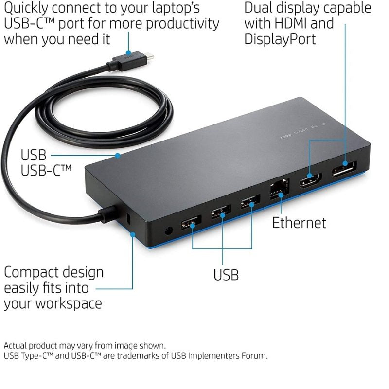 HP USB-C Docking Station (TPA-B01) - Refurbished Excellent Condition Peripheral HP