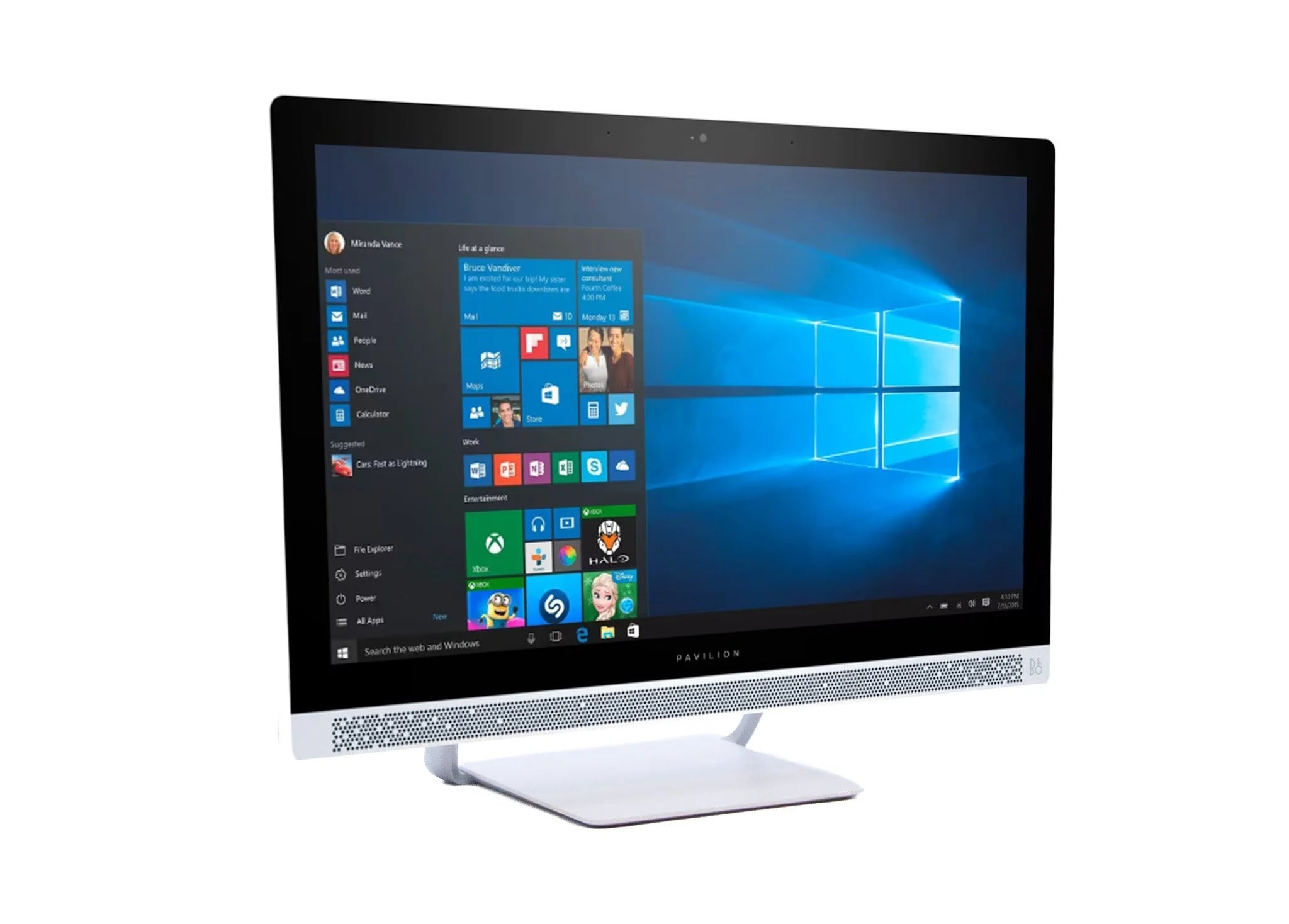 HP 24" All-in-One 24-R020A Touchscreen PC, AMD A9-9430, 16GB RAM, 256GB SSD – Refurbished Excellent Condition Desktop HP