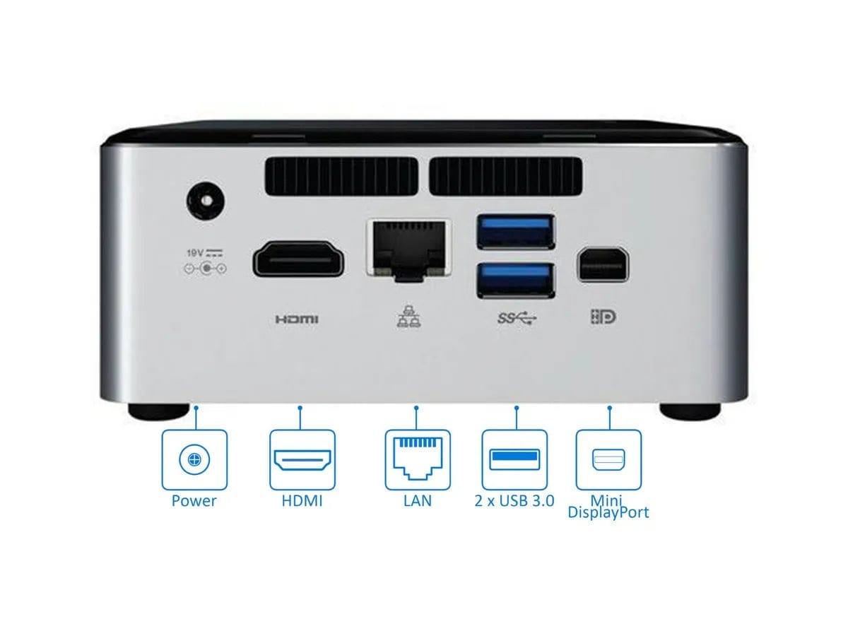 Intel NUC6I3SYH – Mini PC | Intel Core i5-6260U | 8GB RAM | 256GB NVMe SSD | Windows 11 – Refurbished Good Condition Desktop Computers Intel