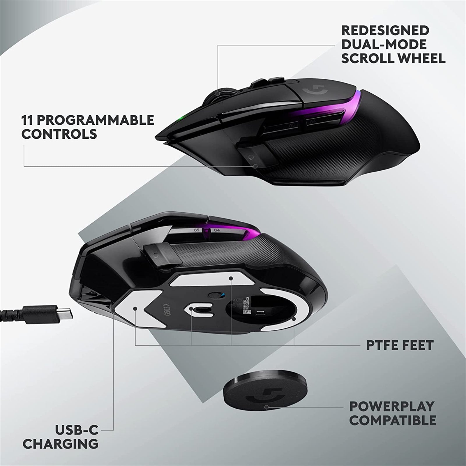 Logitech G502X Plus Wireless Gaming Mouse - Black - Brand New - Regen